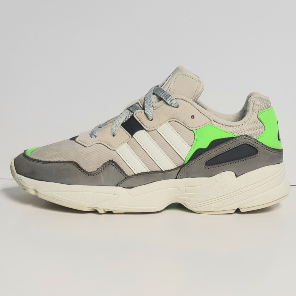 Adidas Yung-96 Off White/Solar Green Men's Running Shoes Tan US 11.5
